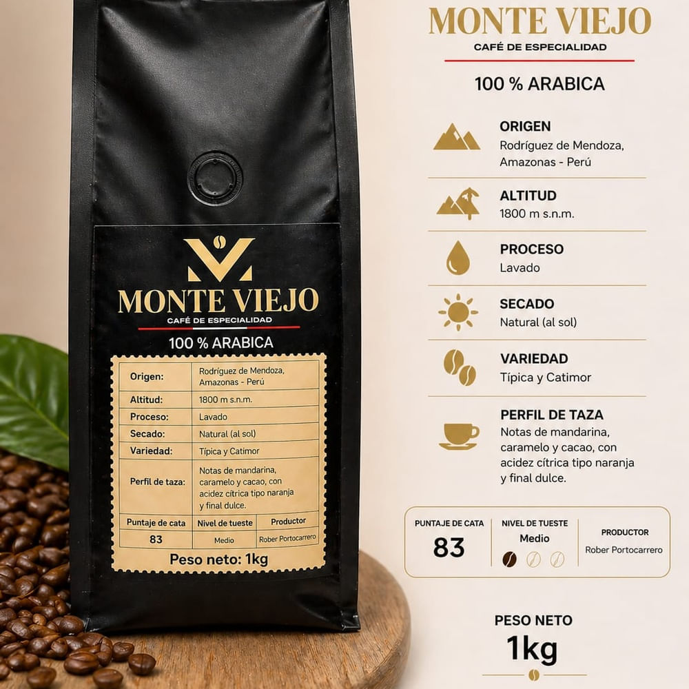 Café MONTE VIEJO En grano 1kg