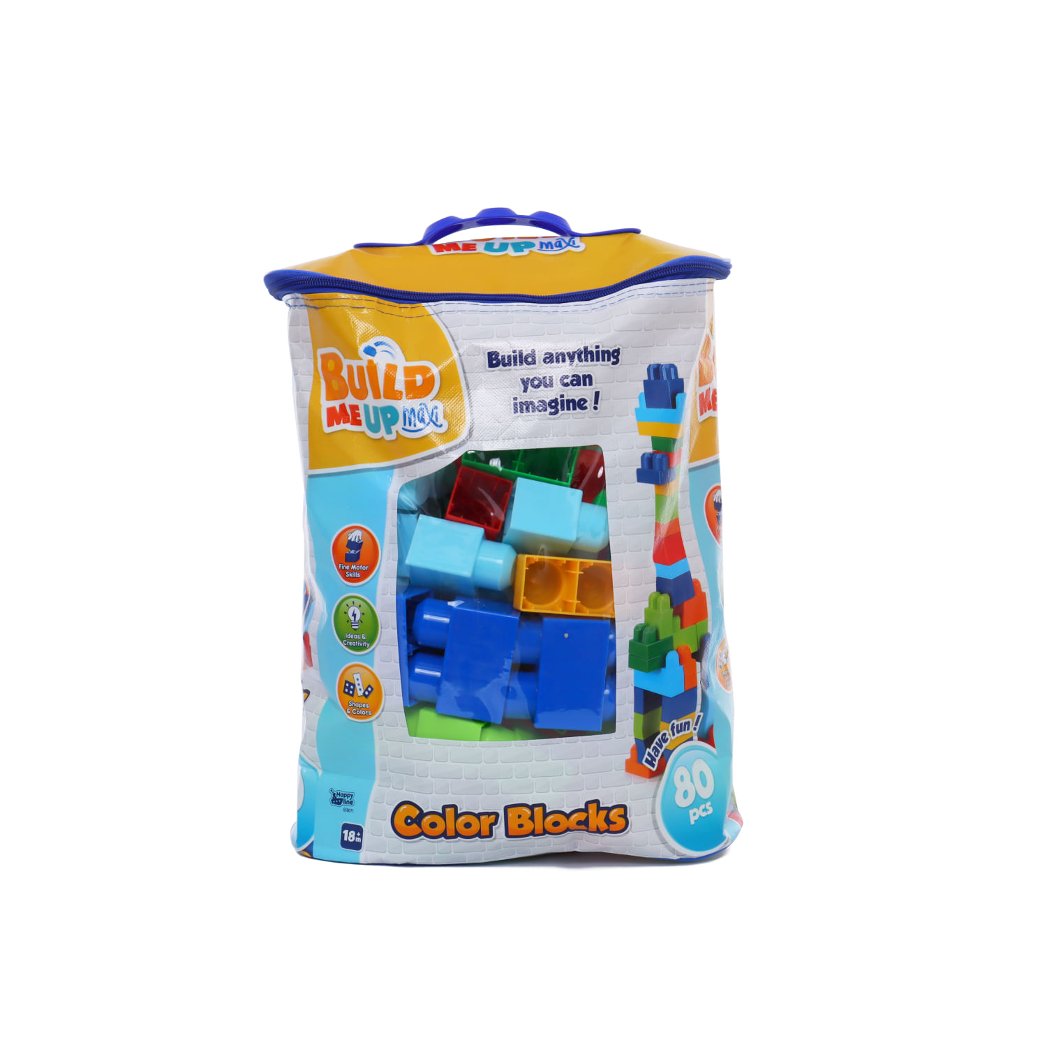 Set De Bloques Maxi En Bolsa 80 Piezas Build Me Up Maxi