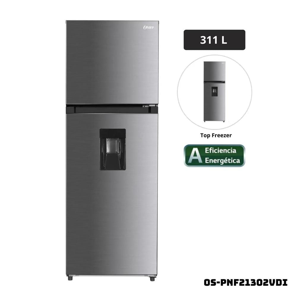 REFRIGERADORA OSTER 331 L CON DISP DE AGUA GRIS INOX - OS-PNF21302VDI