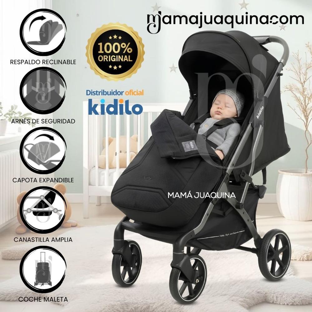 Coche Maleta de Paseo Kidilo INDIGO Colección Exclusiva Black
