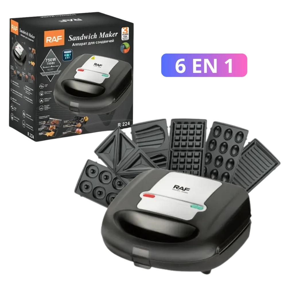 Sandwichera 6 En 1 Doble Cara 750w Raf R.224