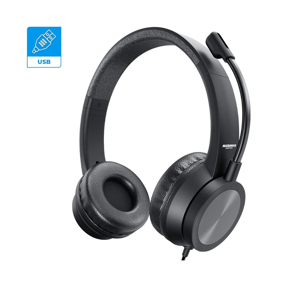 AUDIFONOS MICRONICS NORTON ENTRADA USB CON BOTON DE MUTE