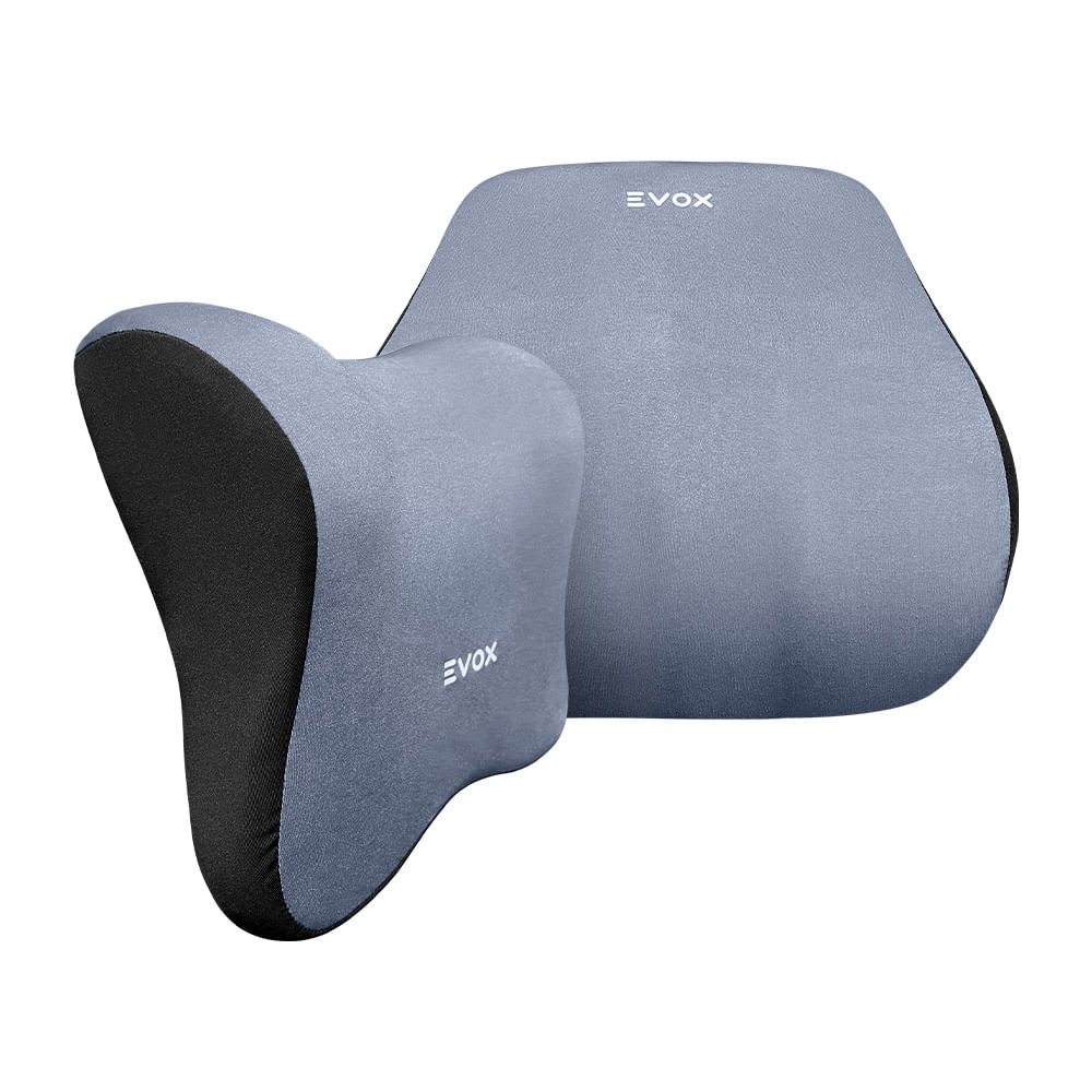 Set de Cojines Ergonómicos Evox WR9-G Lumbar y Cervical Gris