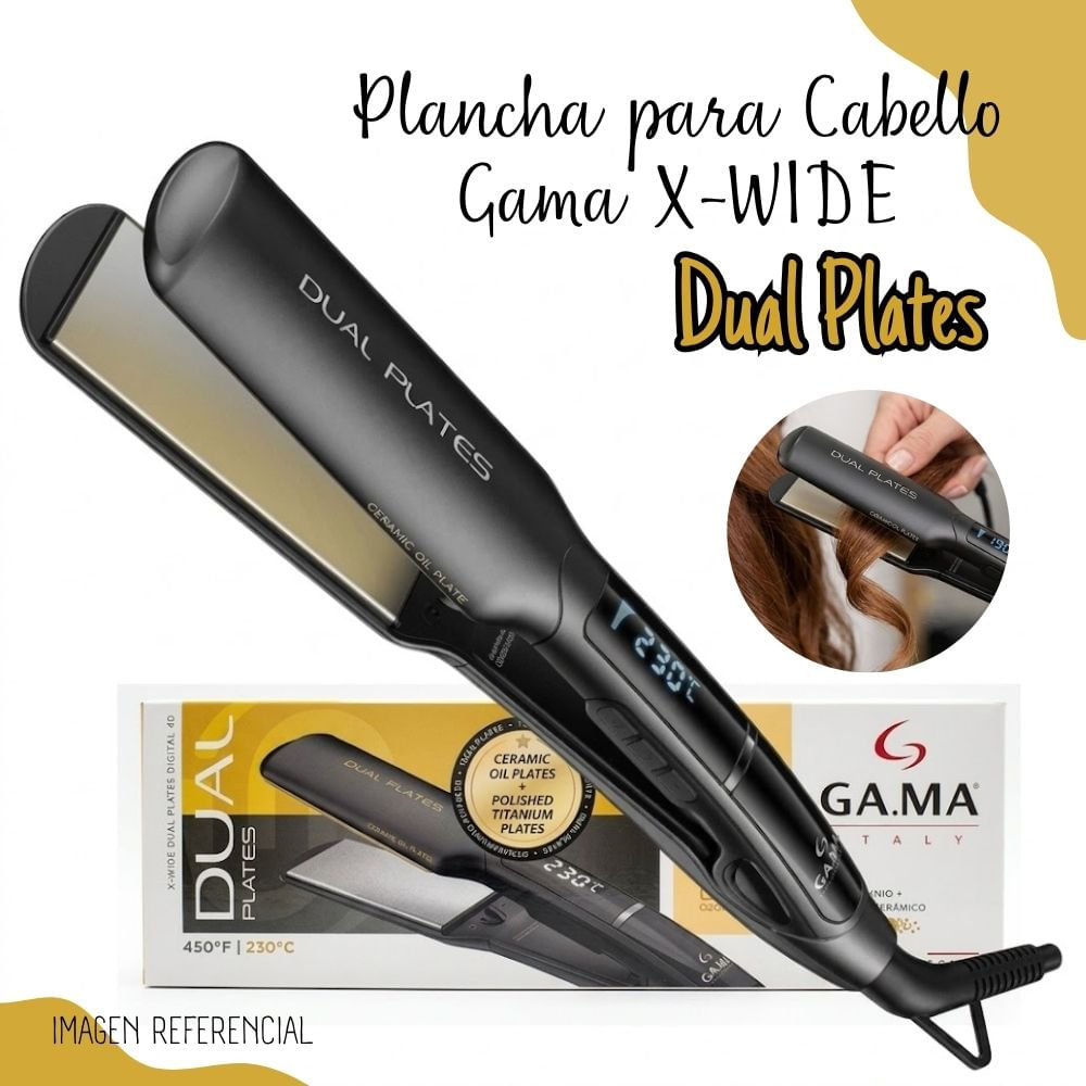 Plancha Alisadora Gama X-WIDE 4D PTC Dual Plates Dig.