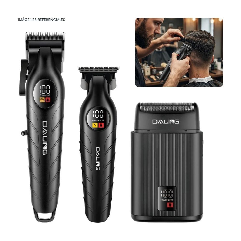 Cortadora Profesional de Cabello Inalámbrica Kit 3 en 1 Daling DL-9317