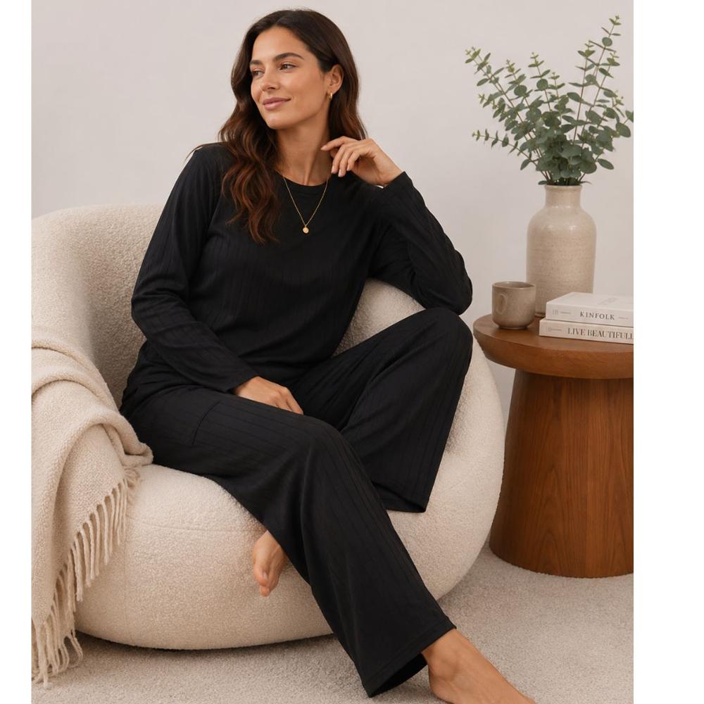 Buzo Conjunto Polo Manga larga y Pantalón Palazzo con pretina elasticad con bolsillos