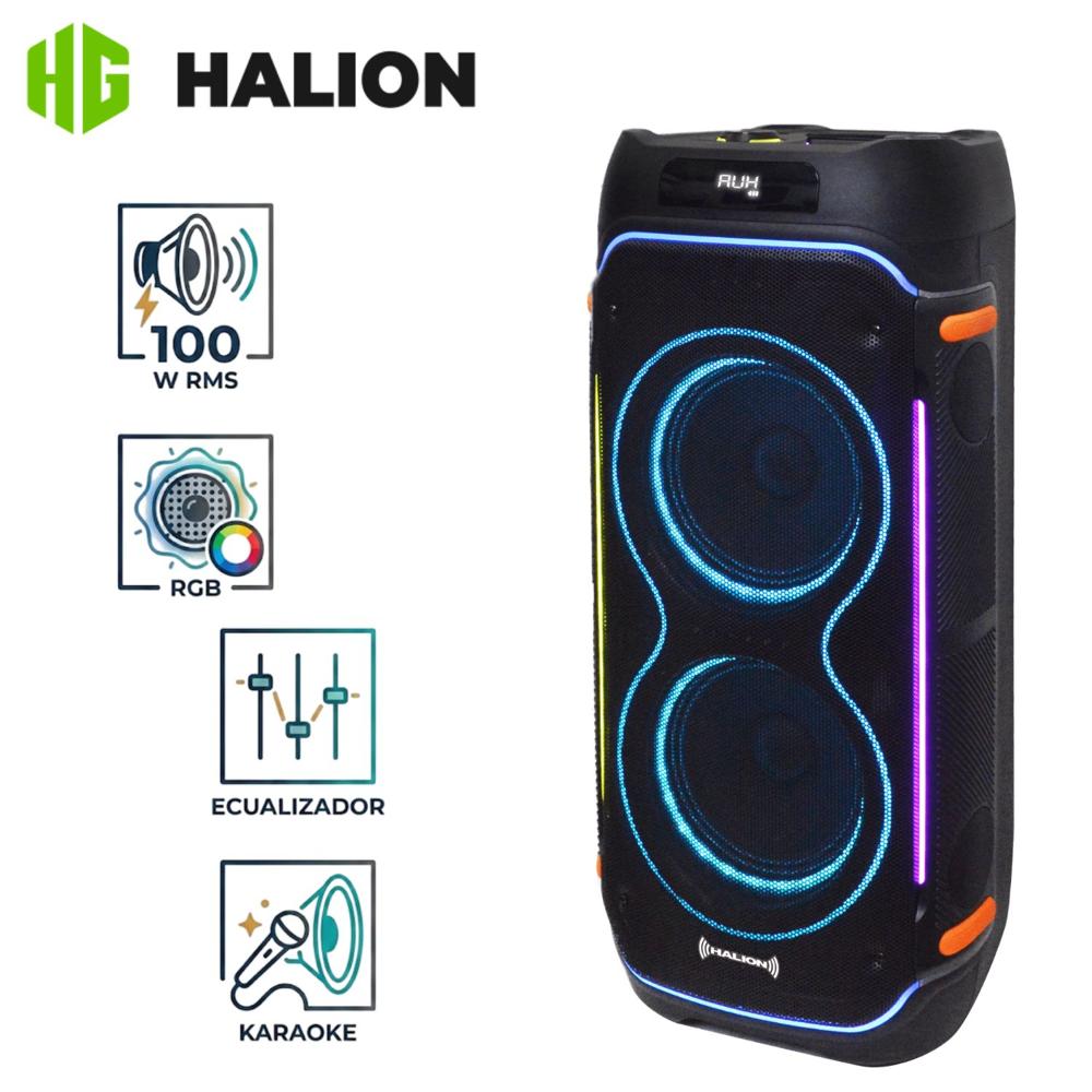 Parlante Torre Halion HA-844 02 Boufer 8"" Mambo Bluetooth USB TWS con Micrófono
