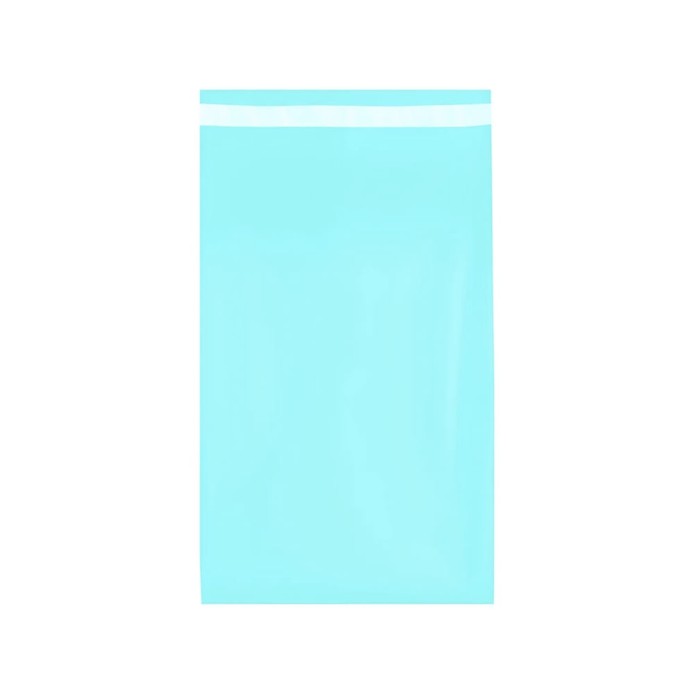 Bolsa para Envíos  y Courier 25x38 cm Pack 100 Unidades Polietileno con Cierre Adhesivo Celeste