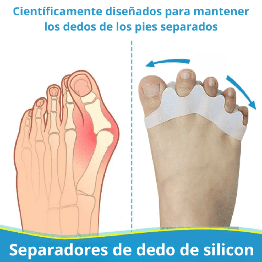 Separador de Dedos de Silicona Gel - Corrector de Juanetes y Alineador - 1 Par