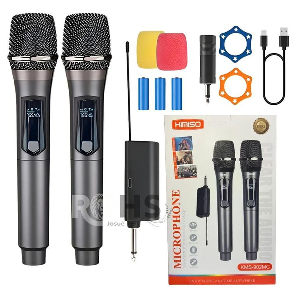 Micrófonos Inalámbricos UHF Kimiso KMS-902MC con DSP Antirruido