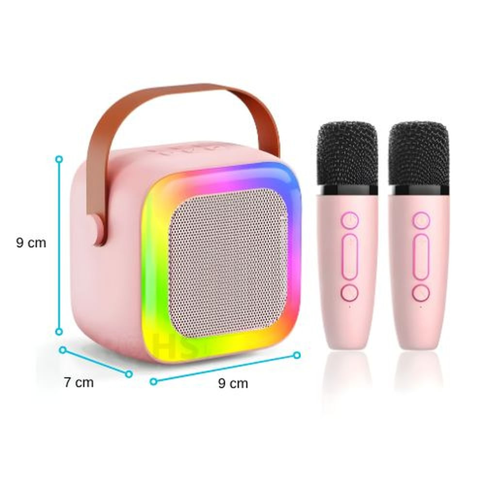 Micrófono Karaoke Con Parlante Rosado, Ideal Para Diversión De los Peques, Pack X2 Unidades