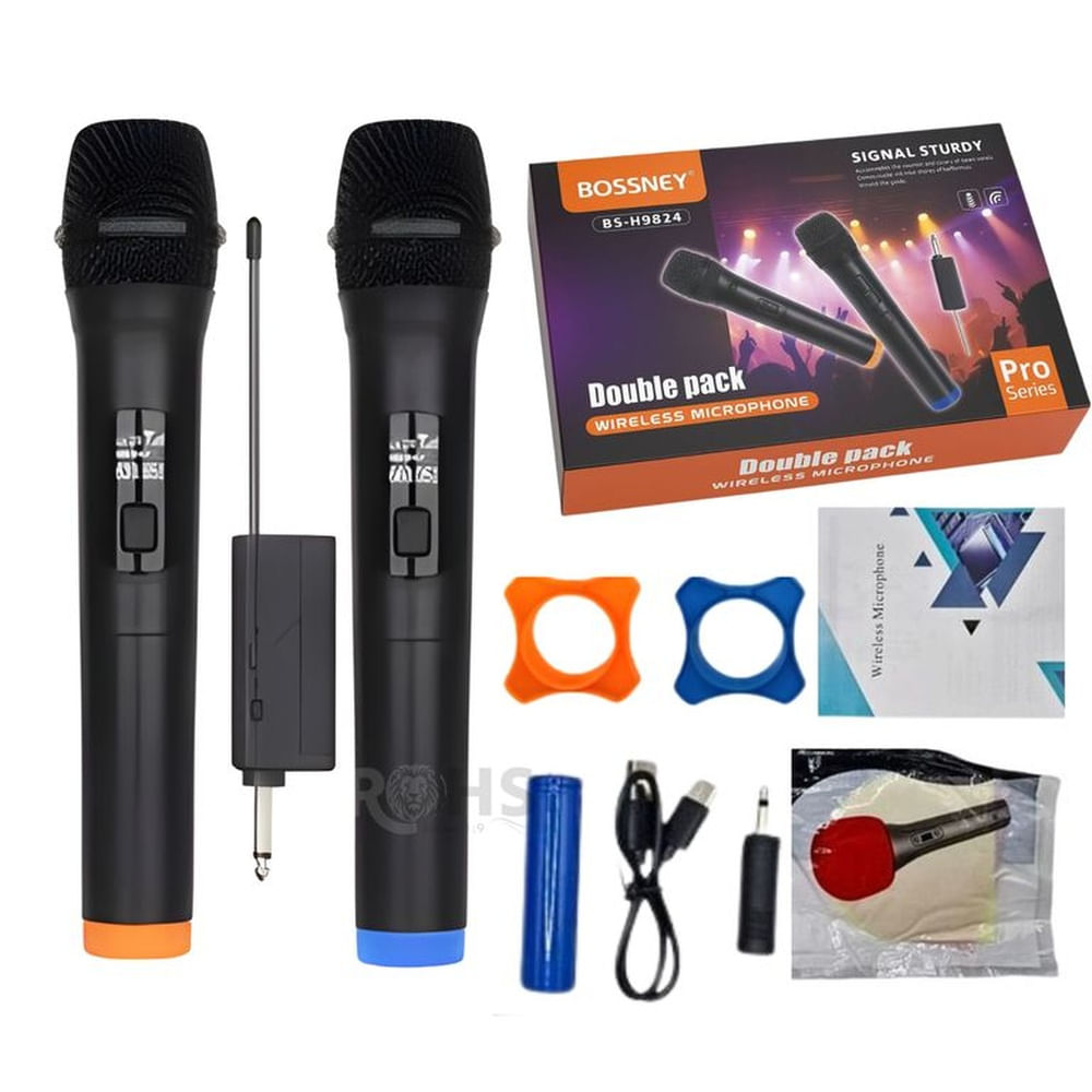 Micrófono KARAOKE Inalámbrico UHF Profesionales Bossney