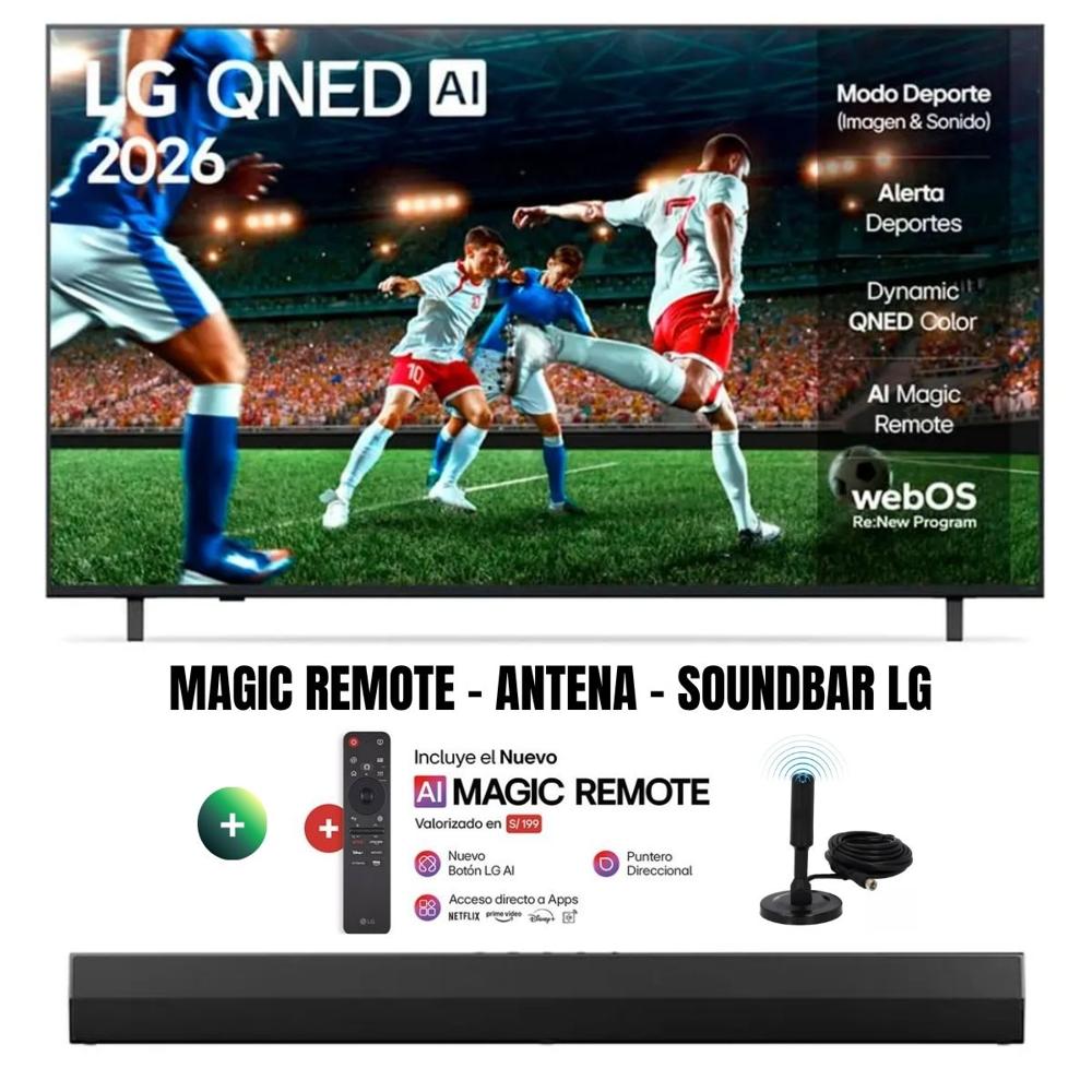 Televisor Smart TV 55'' LG QNED UHD 4K 55QNED73ASA 2026 - Ant - Magic - Soundbar LG