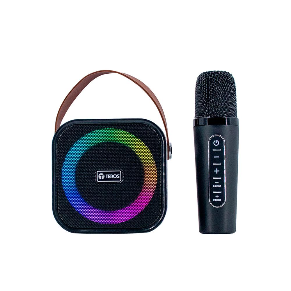 Parlante Karaoke Teros TE-6013N Inalámbrico Bluetooth 5.4 10W con USB y Luces LED