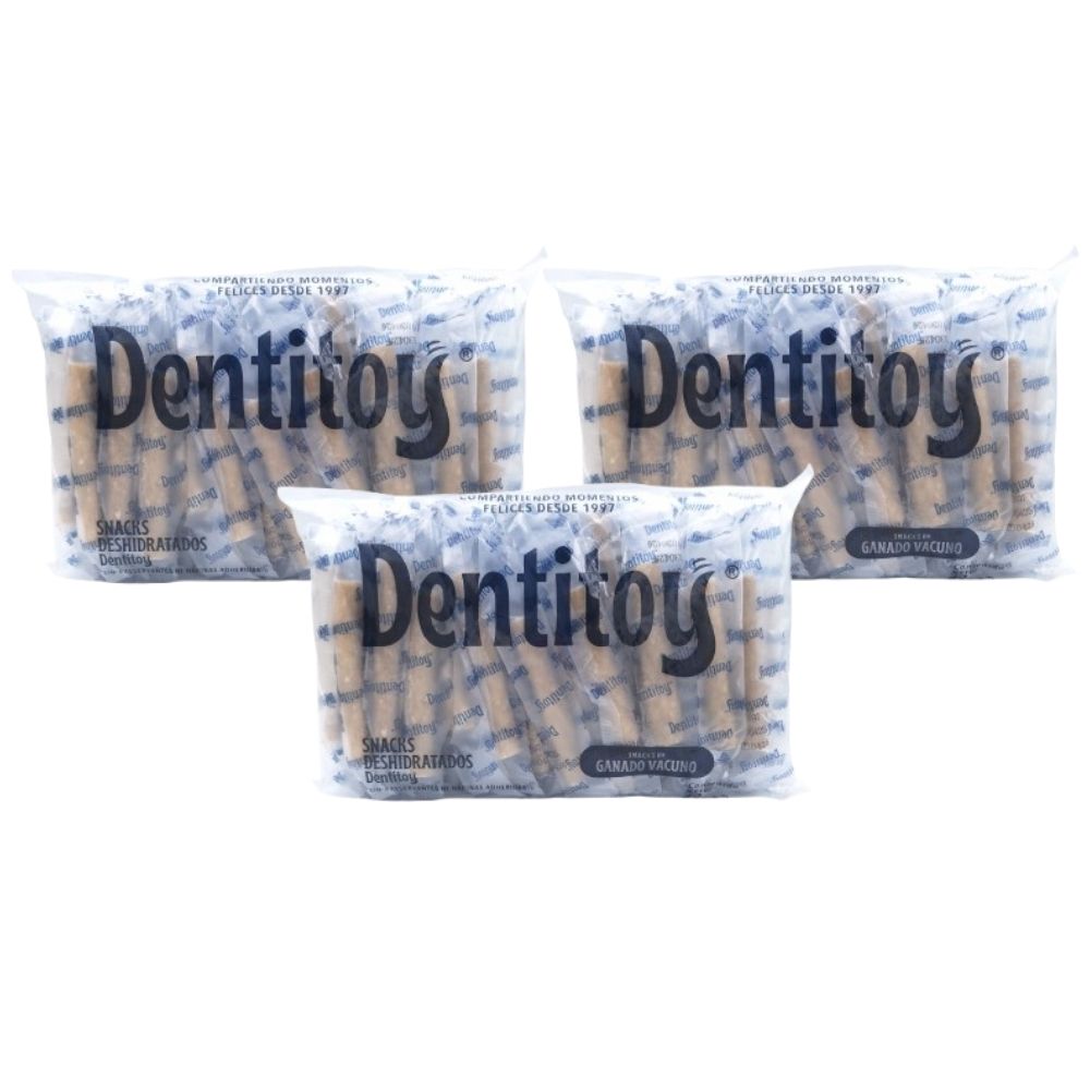 Snacks de Vacuno Dentitoy Bolsa 40 Unid Pack x 3
