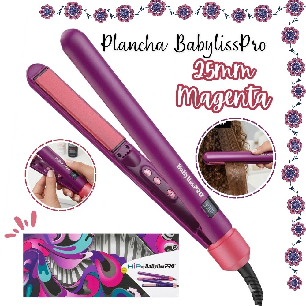 Plancha Alisadora BabylissPRO Hip By Iónica 1- Magenta