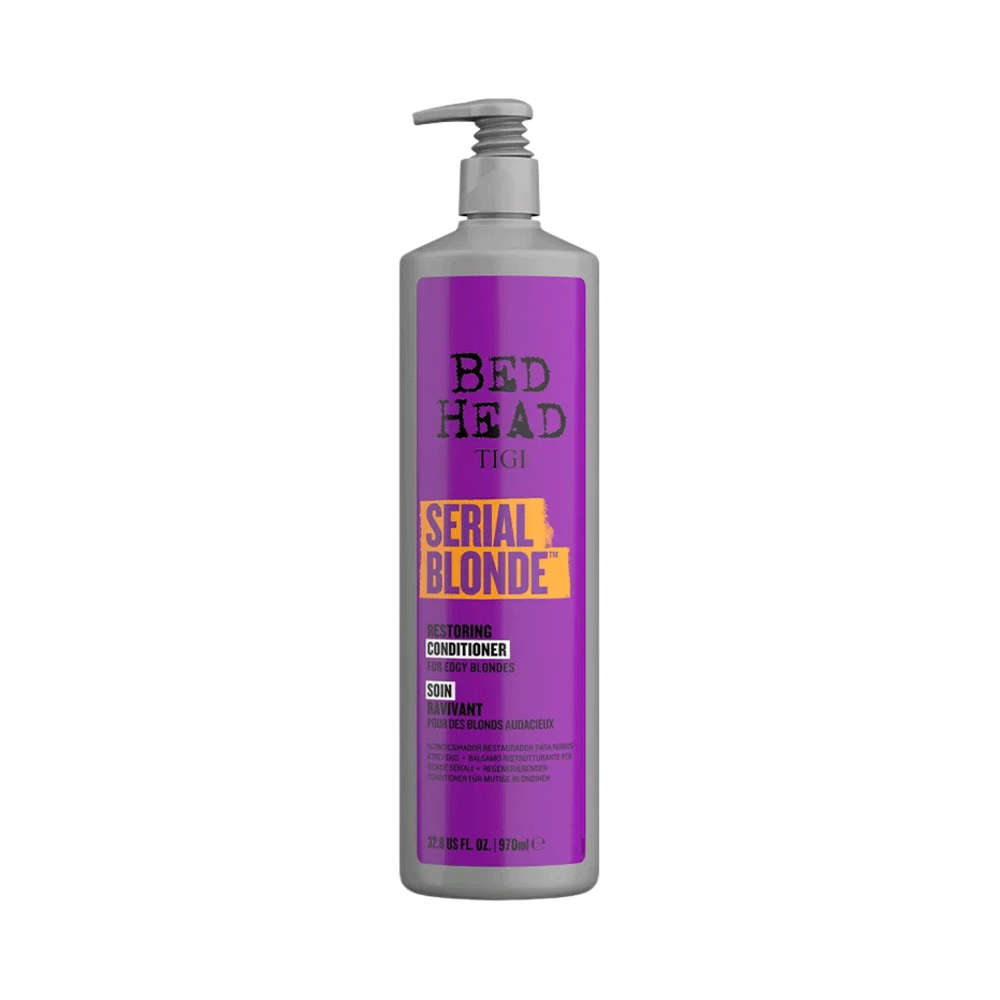 Shampoo TIGI Bed Head Serial Blonde Restoring con queratina para cabello rubio 970 ml