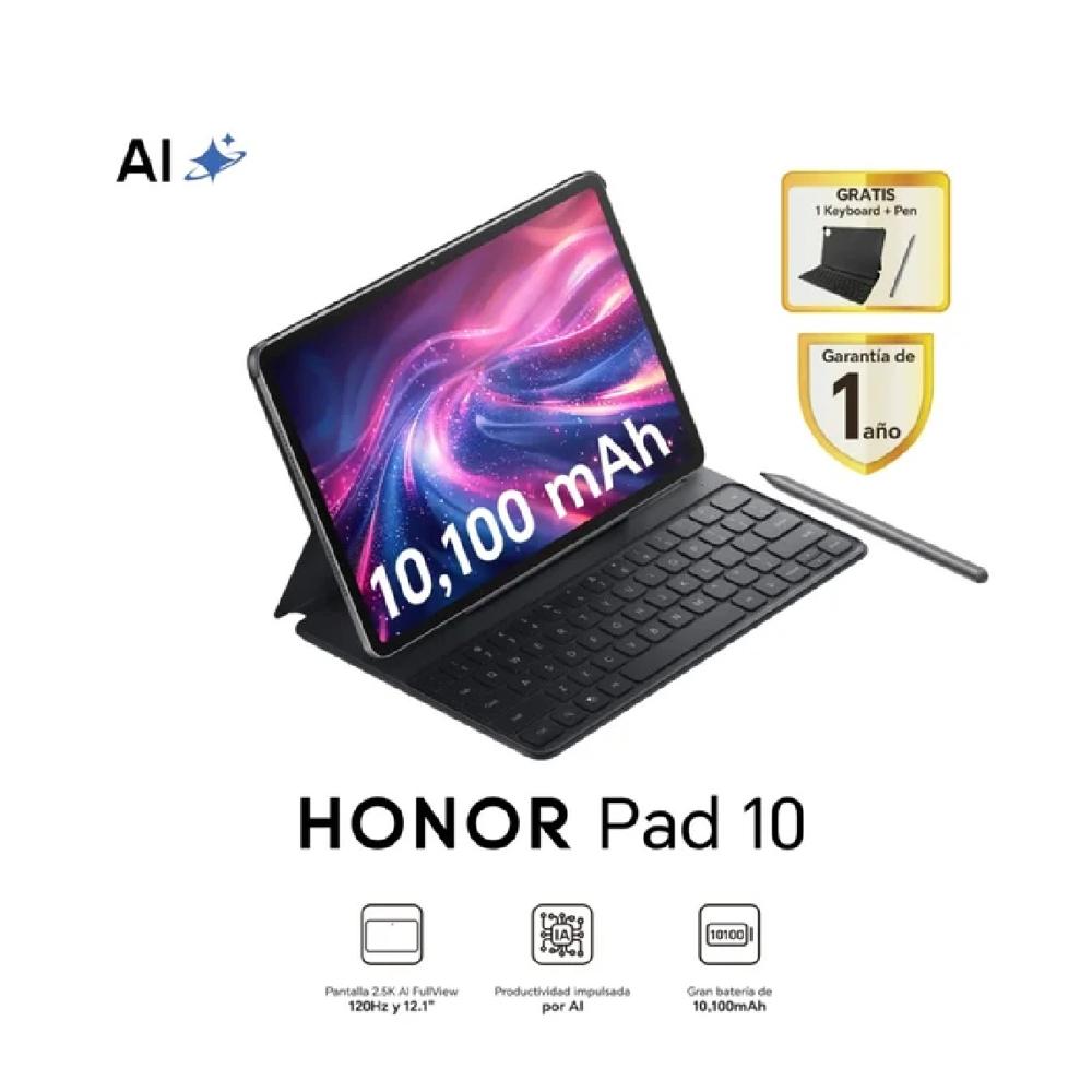 Tablet HONOR Pad 10 12.1 con Smart Keyboard y HONOR CHOICE Pencil 8GB RAM 256GB ROM Gris