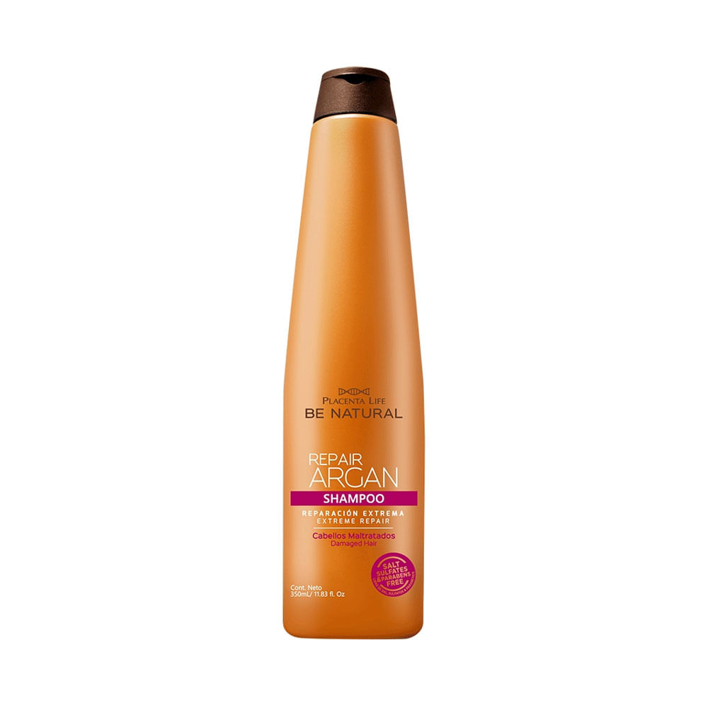 Shampoo Be Natural Repair Argán para cabello dañado 350 ml