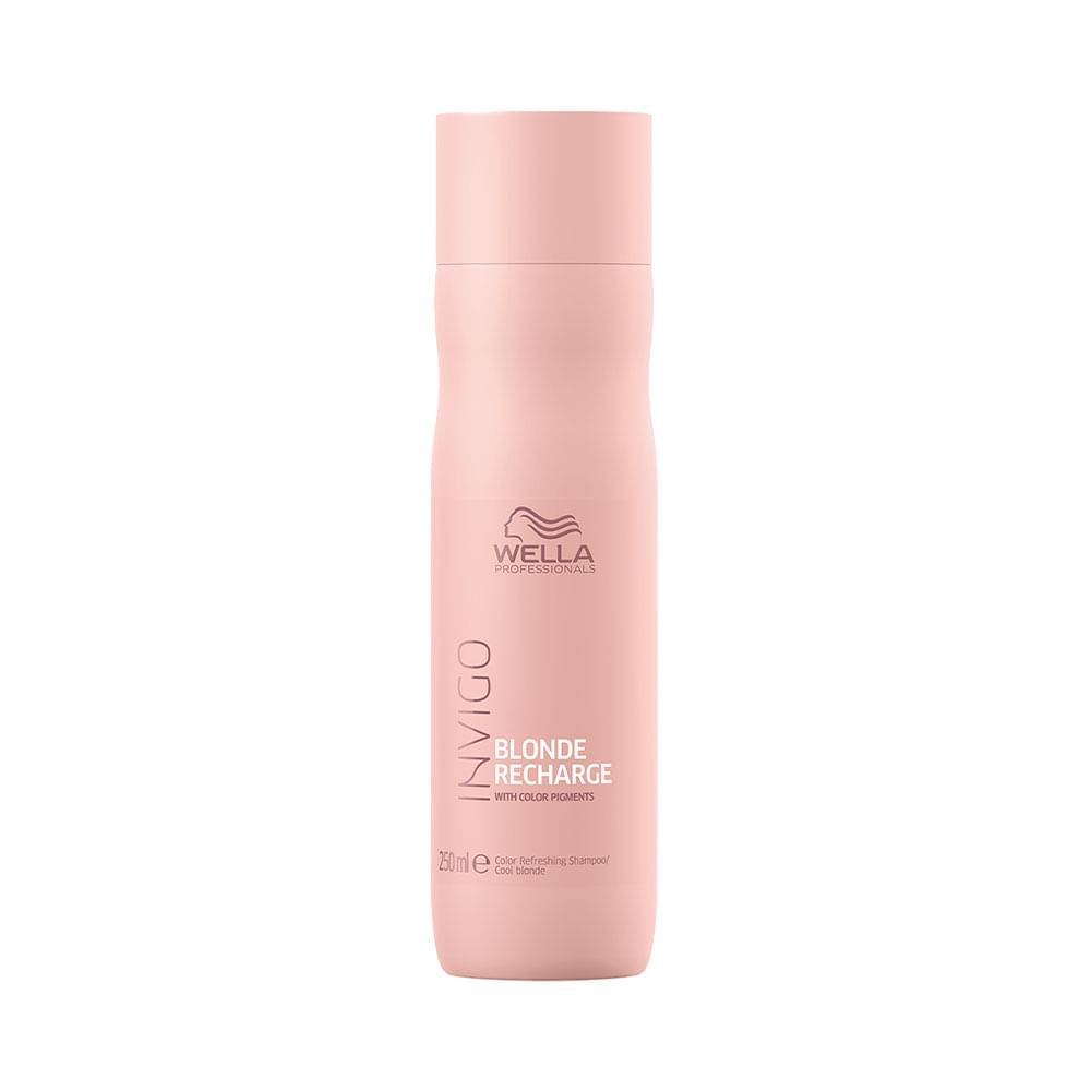 Shampoo Matizador Wella Invigo Blonde Recharge para cabello rubio 250 ml