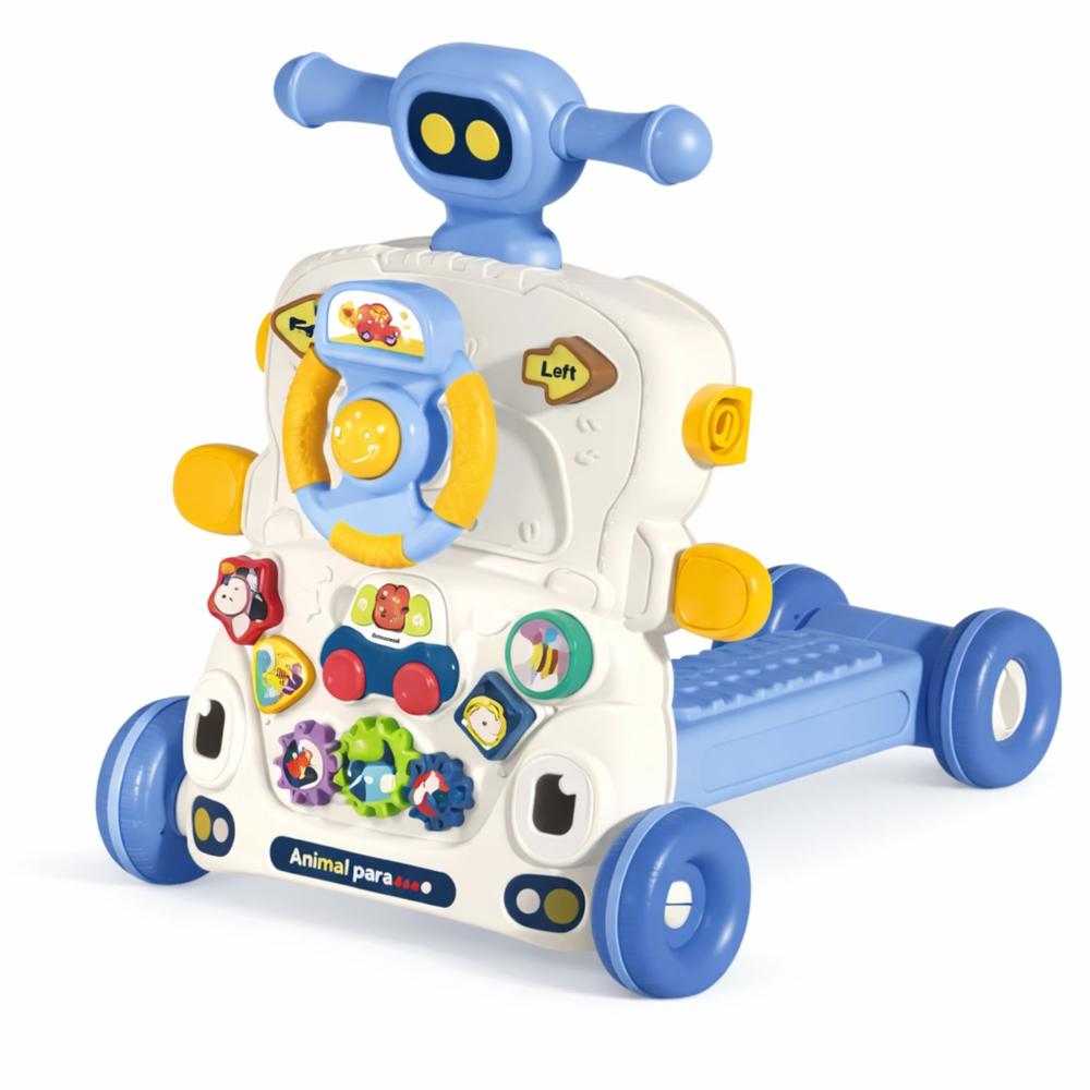 Andador Caminadora Para Bebé 5 En 1 Con Centro De Actividades Juegos Didácticos Y Música Azul