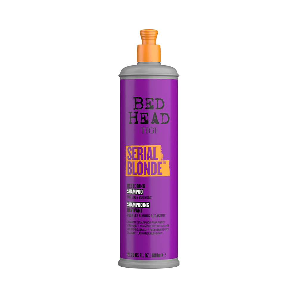 Shampoo TIGI Bed Head Serial Blonde Restoring con queratina para cabello rubio 600 ml