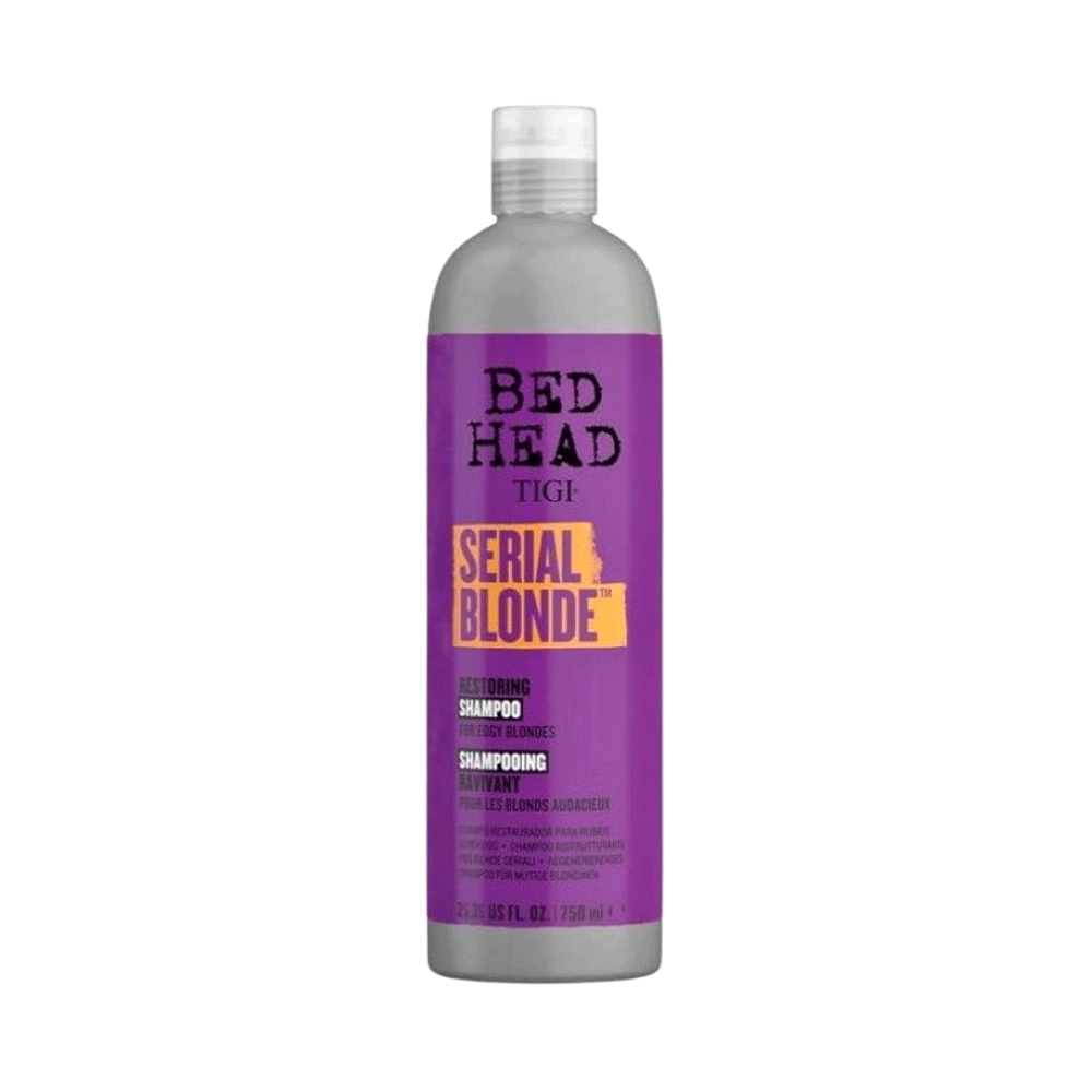 Shampoo TIGI Bed Head Serial Blonde Restoring con queratina para cabello rubio 750 ml