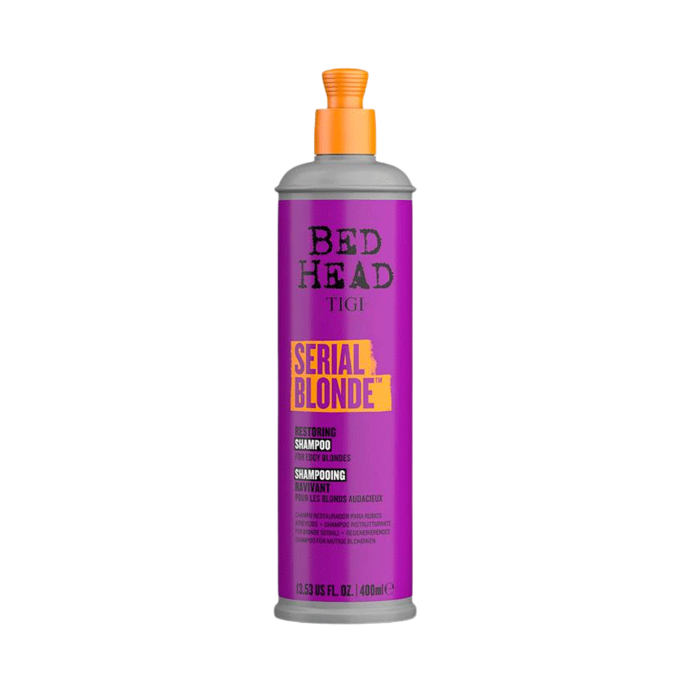 Shampoo TIGI Bed Head Serial Blonde Restoring con queratina para cabello rubio 400 ml