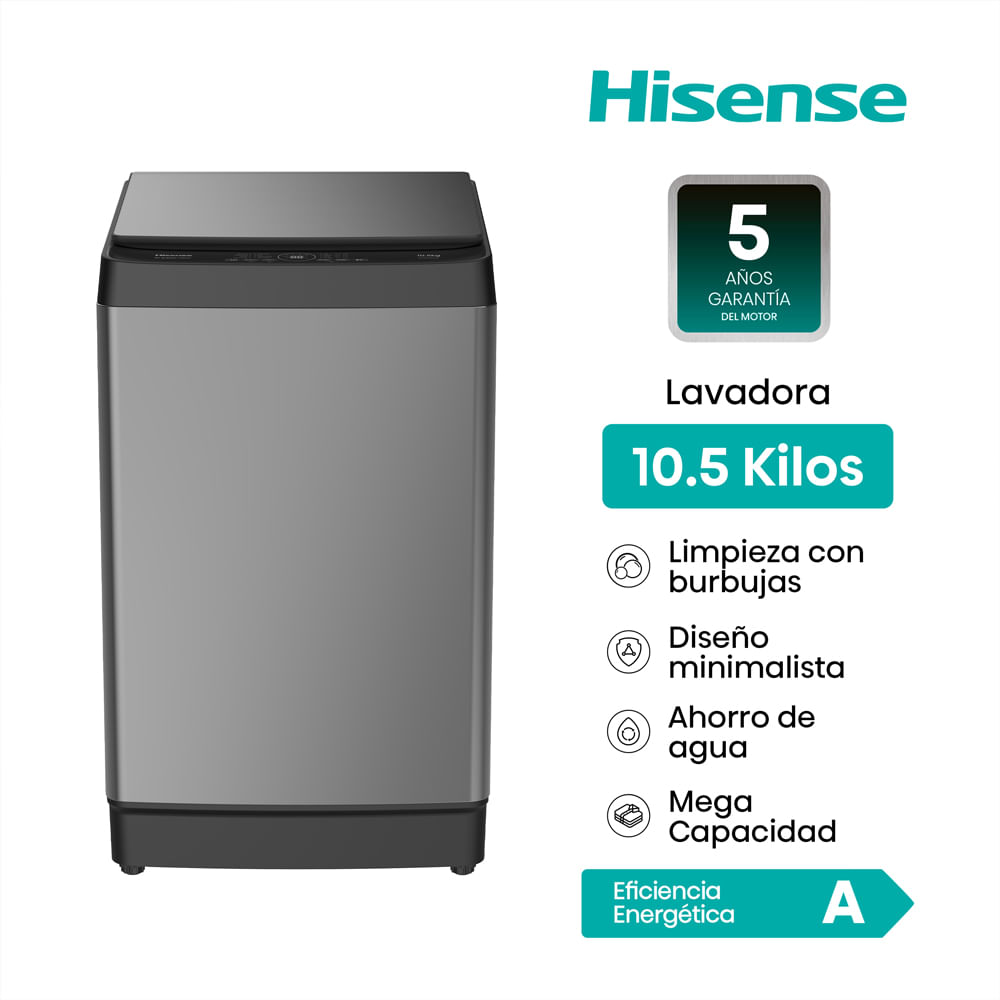 Lavadora Hisense 10.5 Kg Tl WT3K1131UT Gris