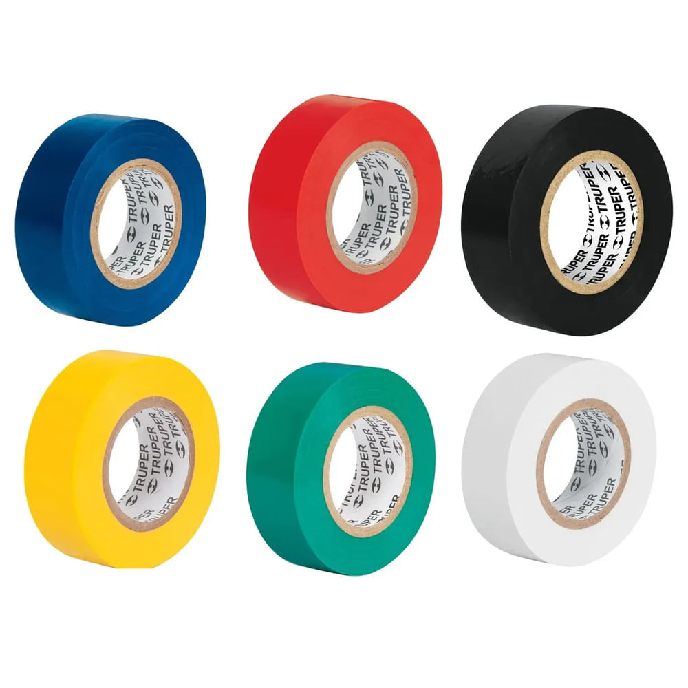 CINTA AISLANTE DE PVC DE COLORES 0.75 X20YDS ASA-FLEX PACK X 5