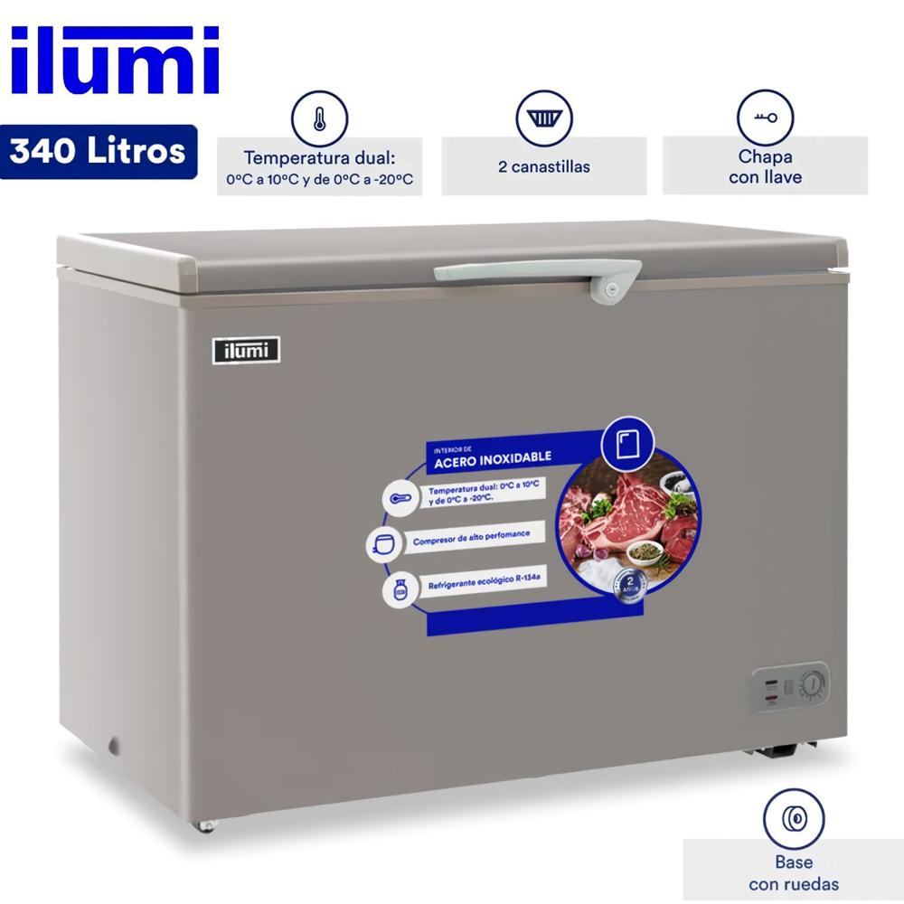 Congelador con Tina de Acero Inoxidable de 340 litros TFI-3400DG Gris