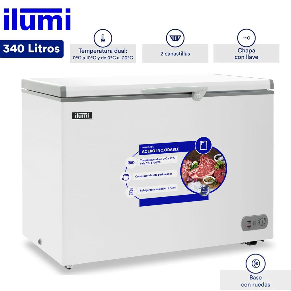 Congelador con Tina de Acero Inoxidable de 340 Litros TFI-3400WH Blanco
