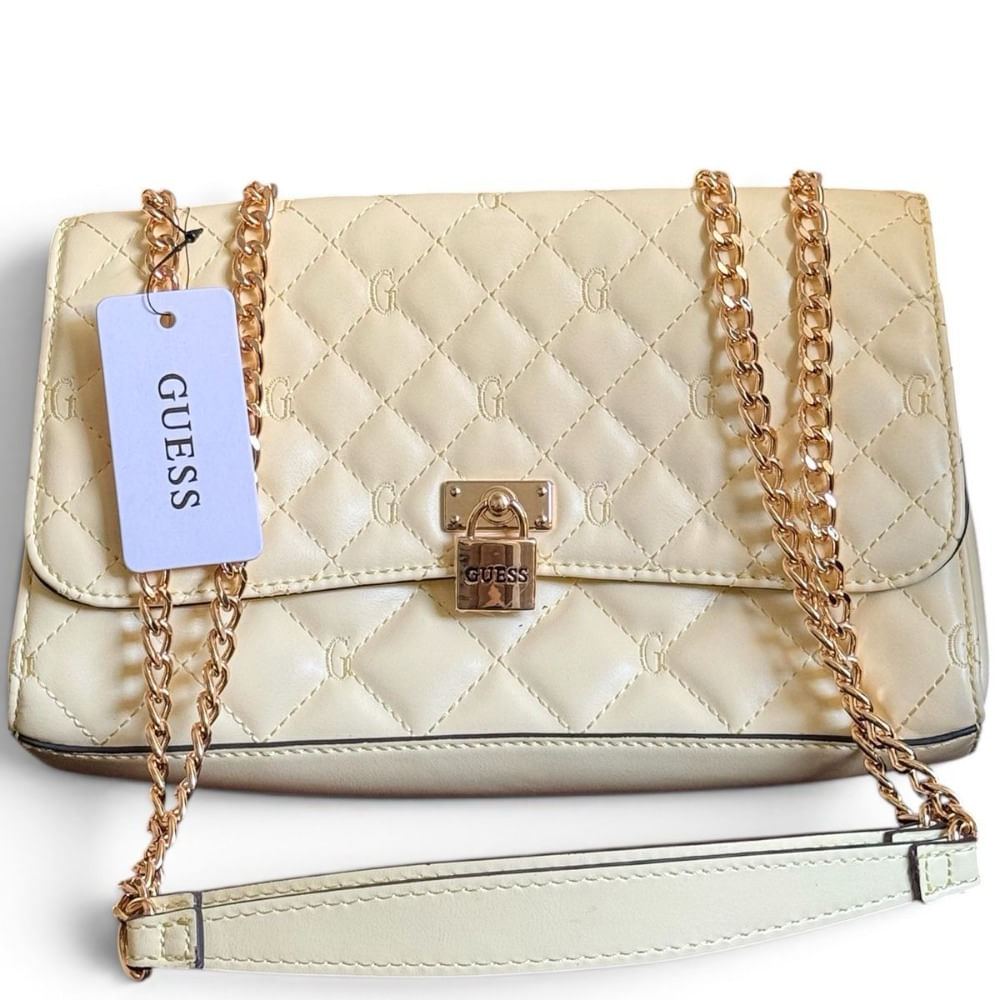 Cartera Guess Ramona Convertible Crossbody Flap Amarillo Mantequilla