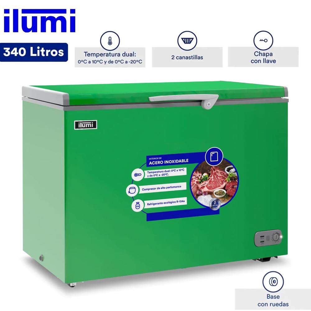 Congelador con Tina de Acero Inoxidable de 340 Litros TFI-3400GR Verde