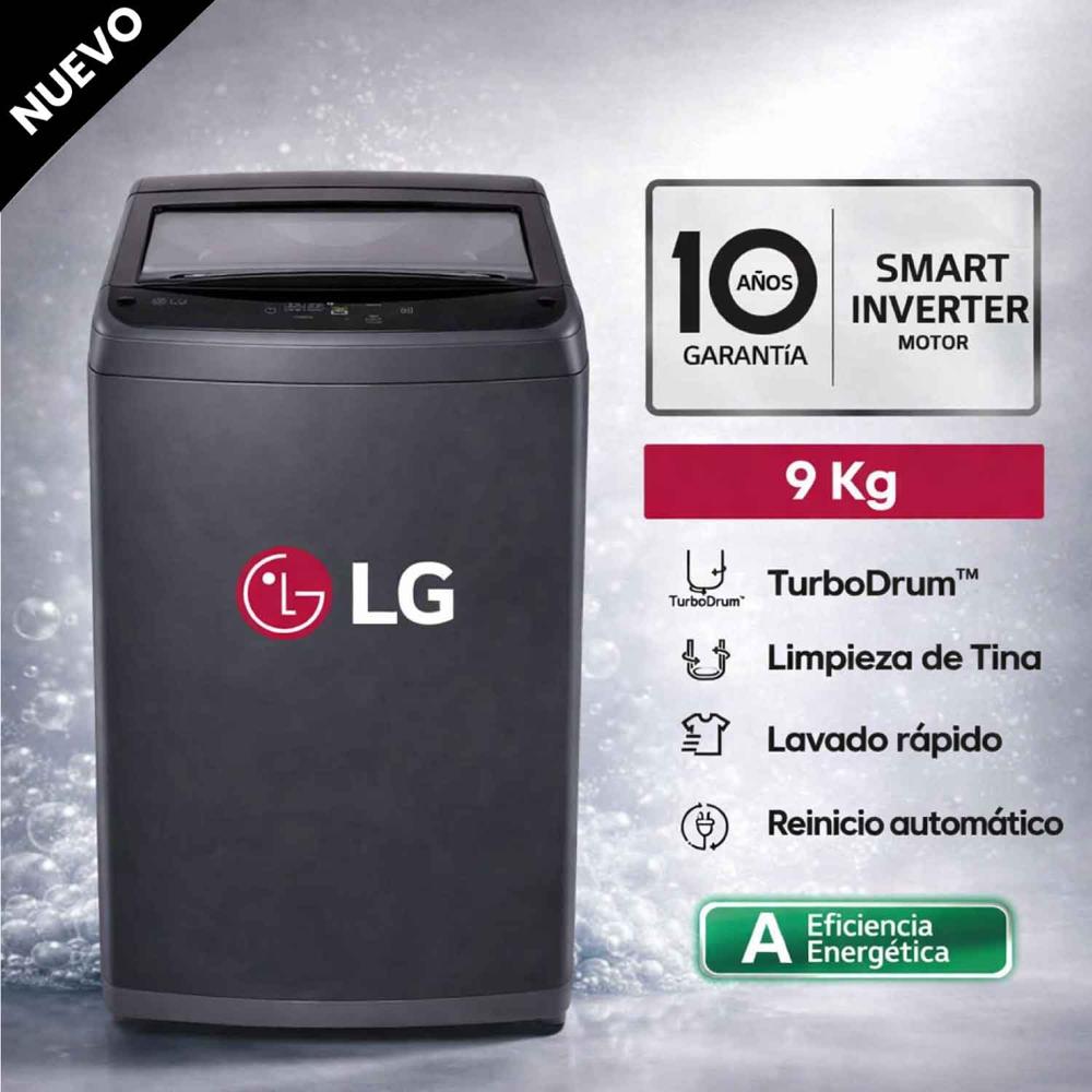 Lavadora LG de lavado Rapido y Carga Superior 9 Kg WT9BVTB