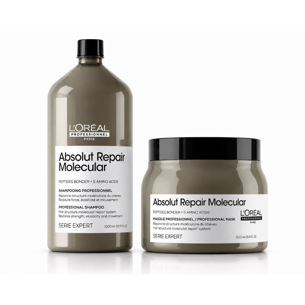 Loreal Absolut Repair Molecular pack reparación molecular shampoo 1500 ml y mascarilla 500 ml