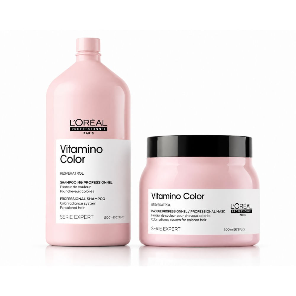 Loreal vitamino color pack mantenimiento de color shampoo 1500 ml y mascarilla 500 ml