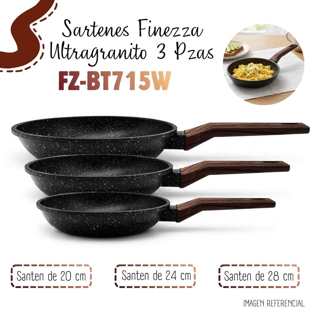 SARTENES ULTRAGRANITO 3 PZAS 20-24-28- FZ-BT715W