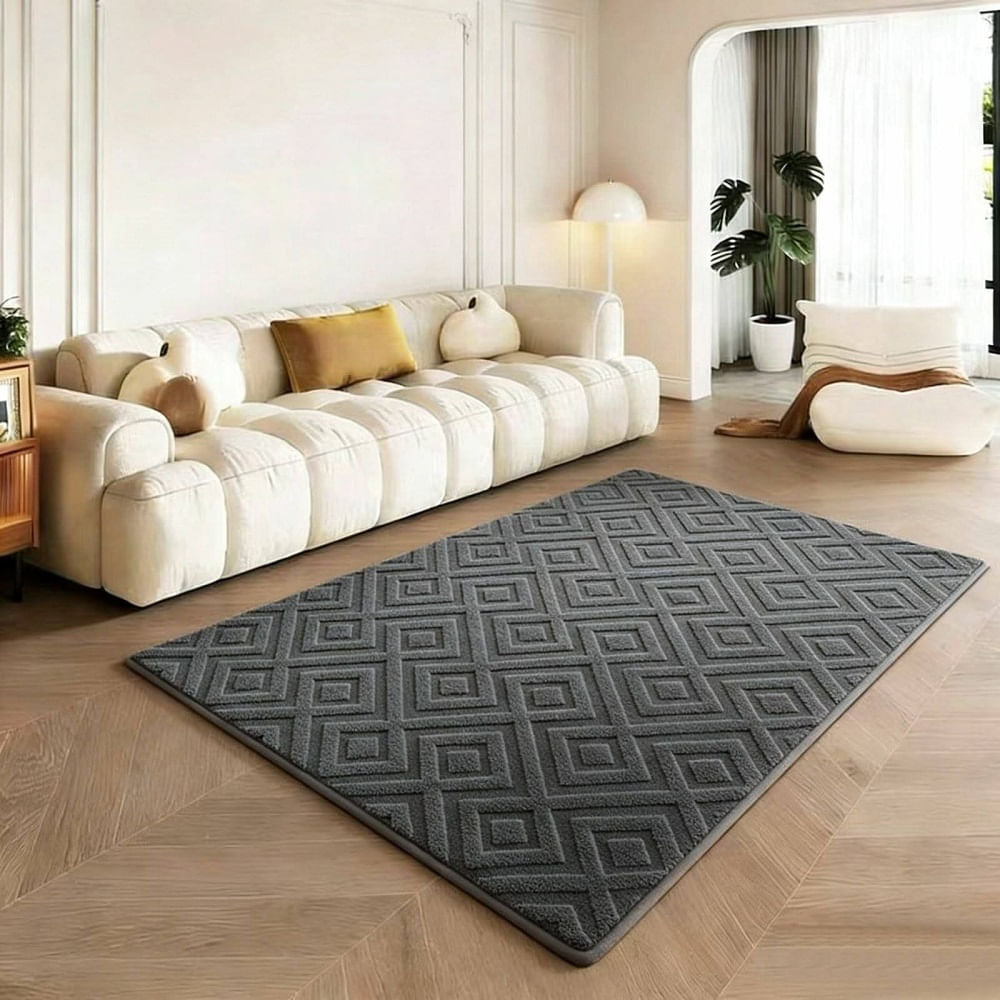Alfombra Peluchada Antideslizante de 2mts x 140cm Gris