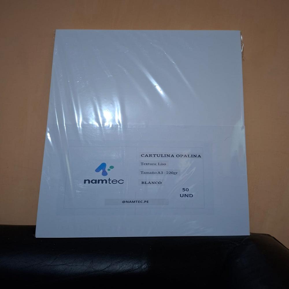 CARTULINA OPALINA BLANCA LISO A3 DE 220GR