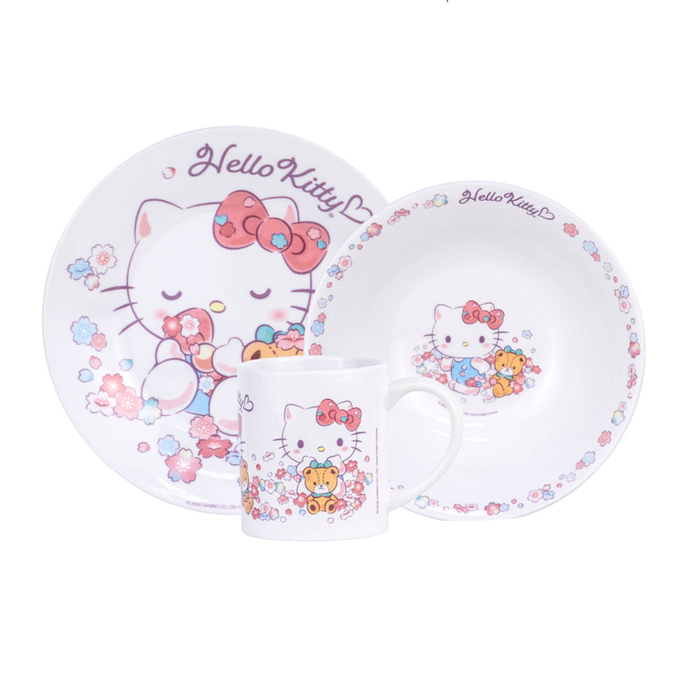 Vajilla infantil Ceramica 3Pz Hello Kitty Scool 705114
