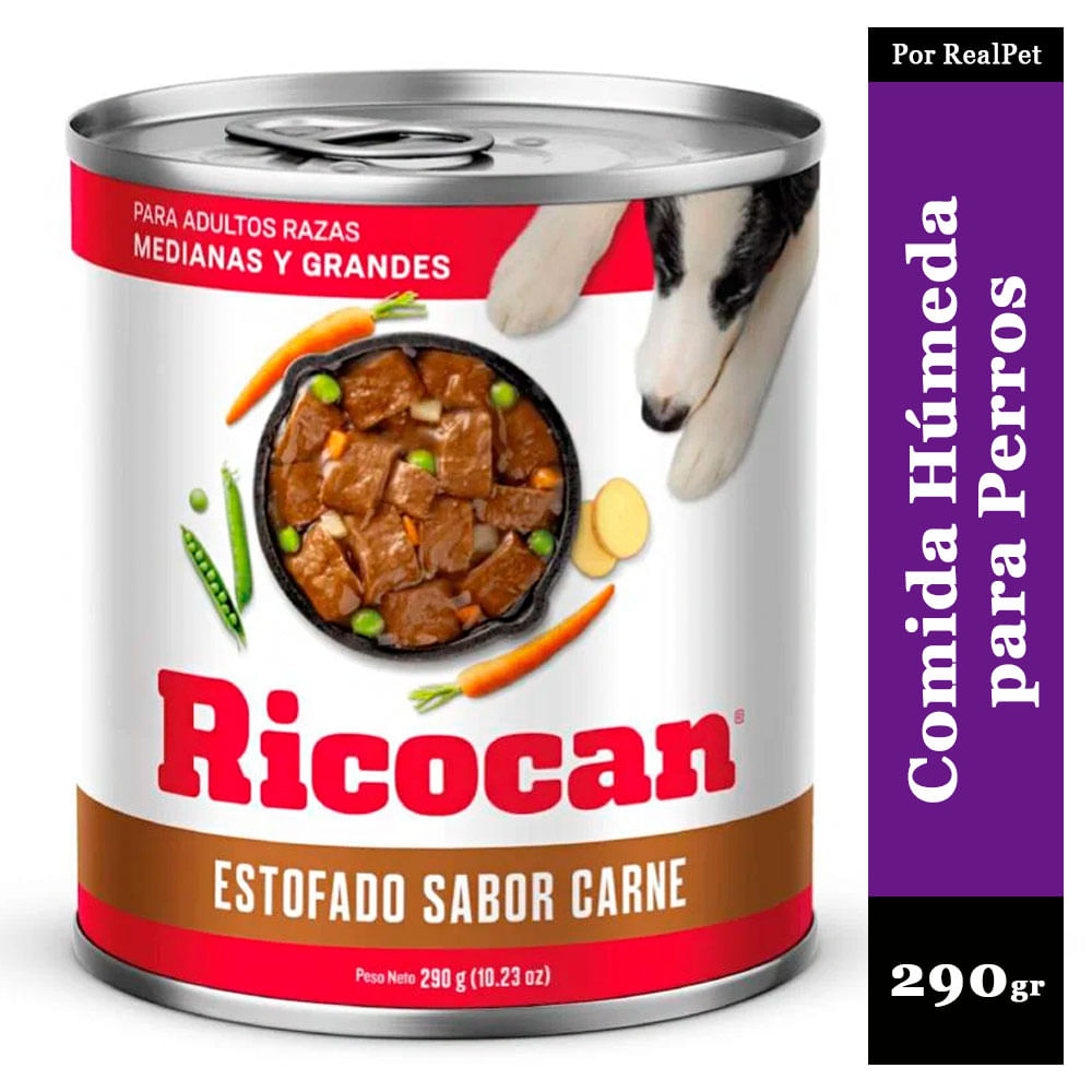 Estofado para Perro Mediano Grande Ricocan Carne 290gr