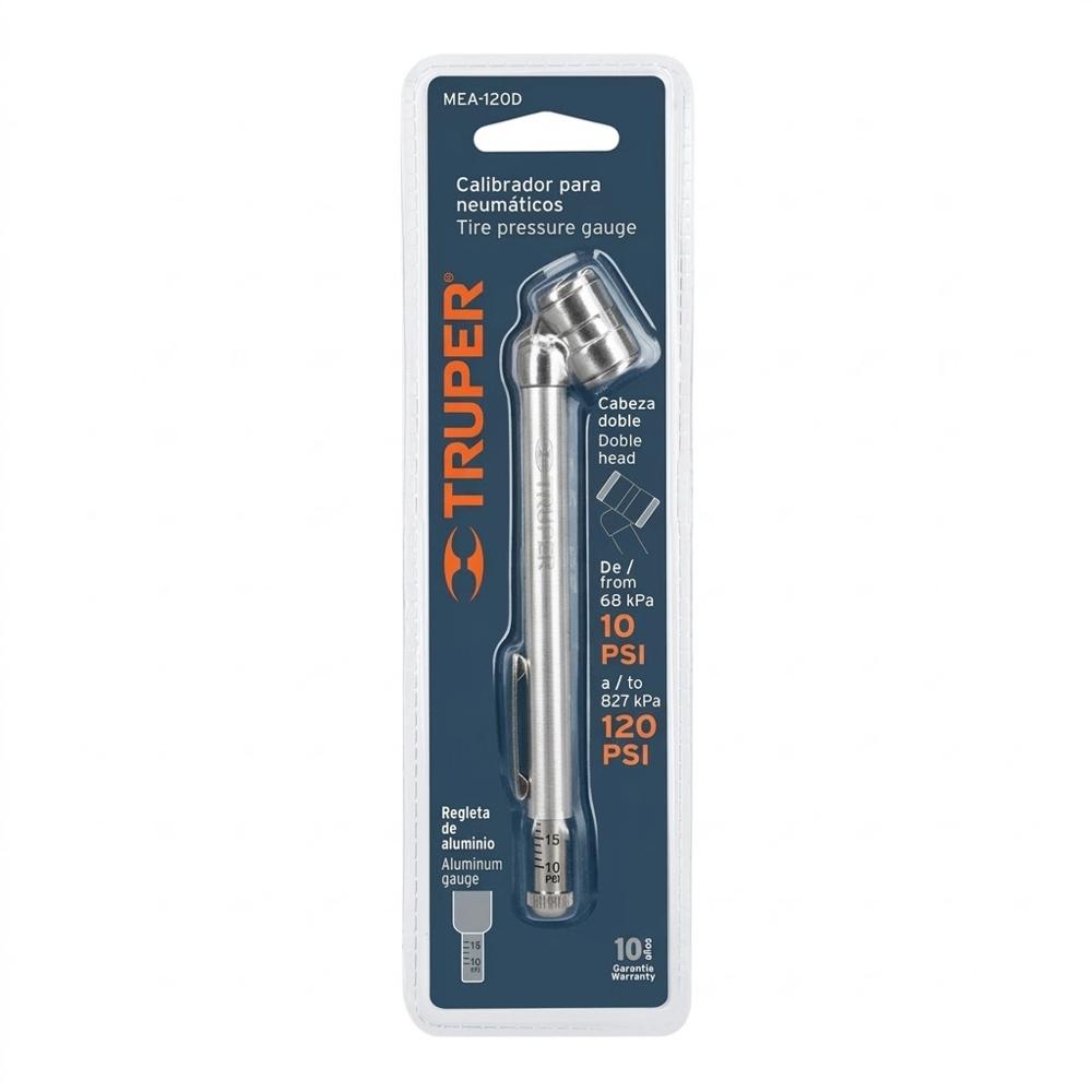 Medidor de Aire Doble Cabeza 120 Libras TRUPER 120 PSI