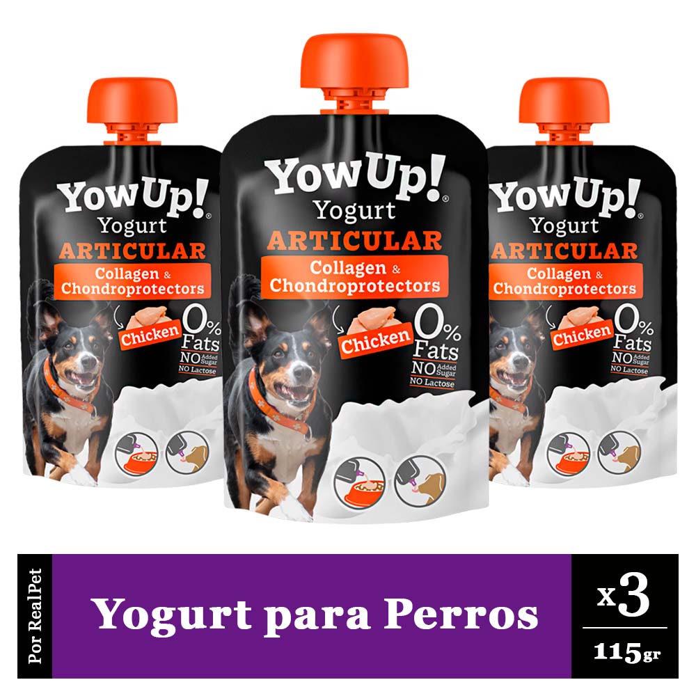 Pack x3 Yogurt para Perro Yowup Articular Pollo 115 gr