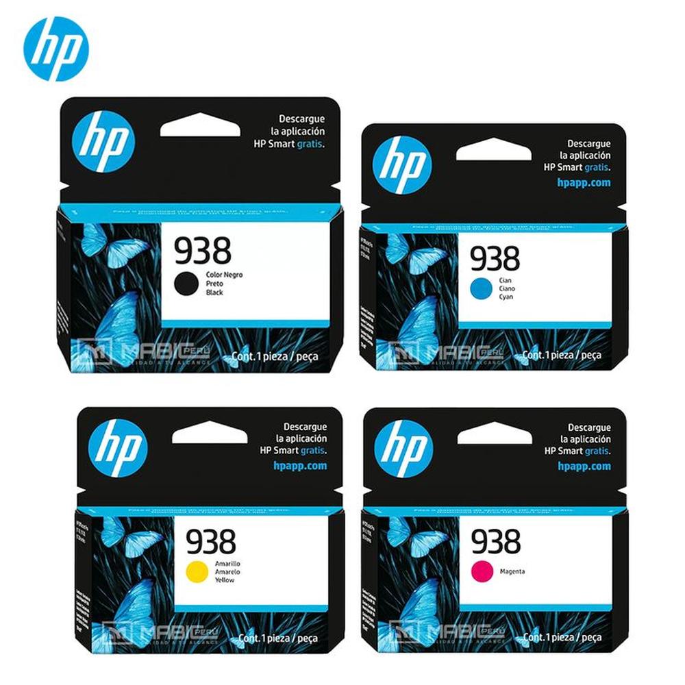 KIT CARTUCHO DE TINTA HP 938 4 COLORES ORIGINAL