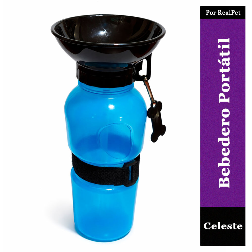 Bebedero Portátil para Perros Color Celeste