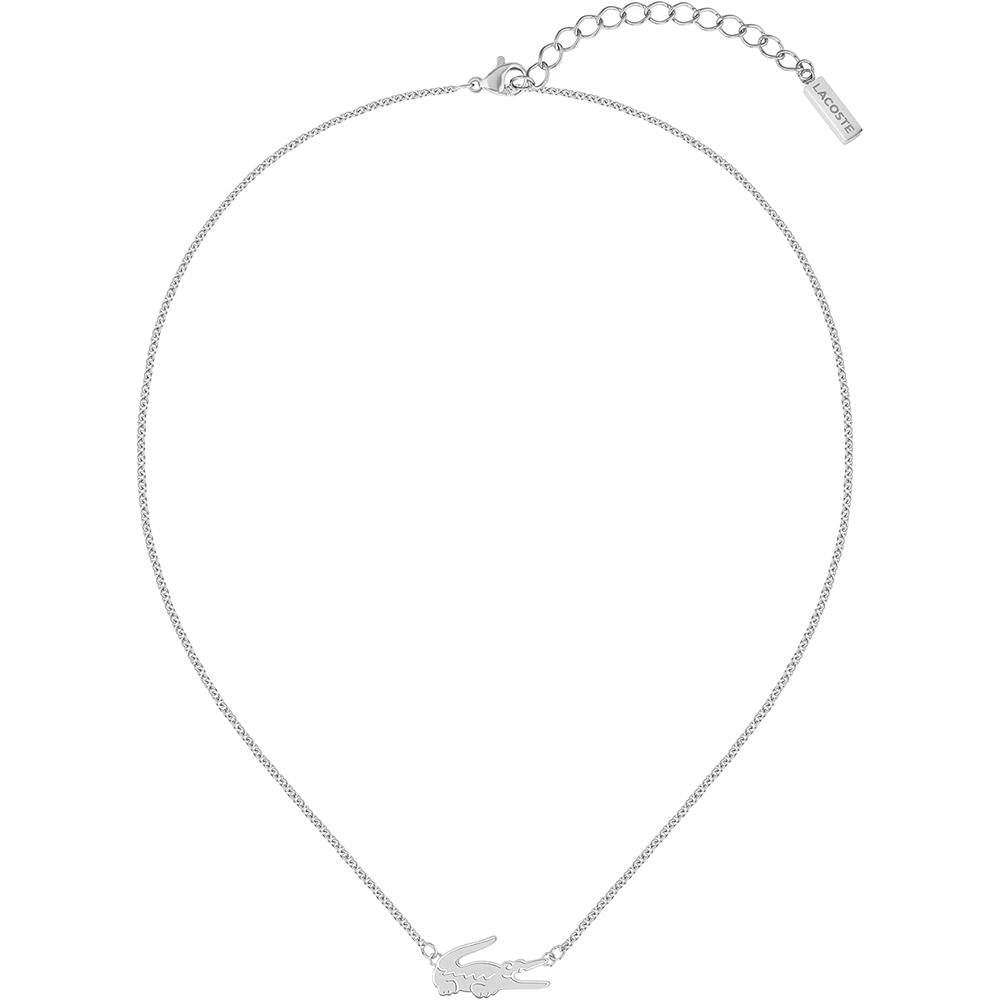 COLLAR LACOSTE COCODRILO MUJER | SILVER