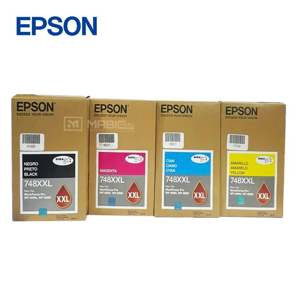 Kit 4 Tinta Epson T748XXL WF-6090 WF-6590 WF-8590 WF-8090