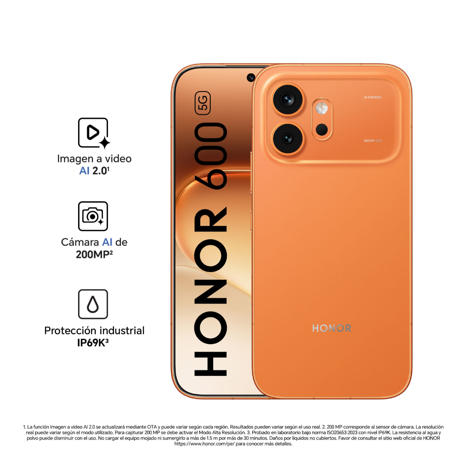 Celular Honor 600 8GB + 512GB Orange