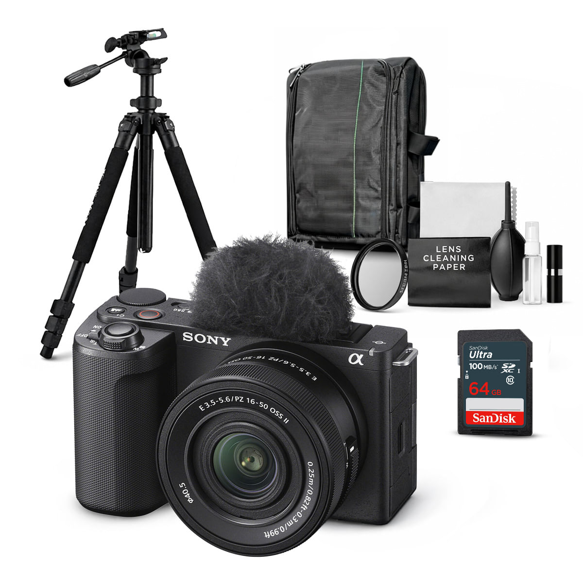 Cámara Sony ZV-E10 II Mirrorless y Lente 16-50mm II y Kit Ultimate